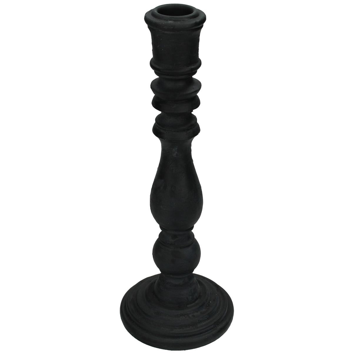 Κηροπήγιο ArteLibre Μαύρο Polyresin 8.5x8.5x24cm - Hippiehome.gr