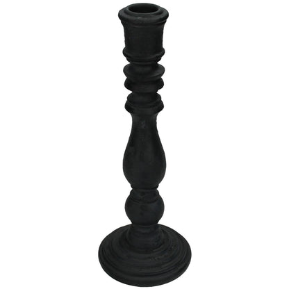 Κηροπήγιο ArteLibre Μαύρο Polyresin 8.5x8.5x24cm - Hippiehome.gr