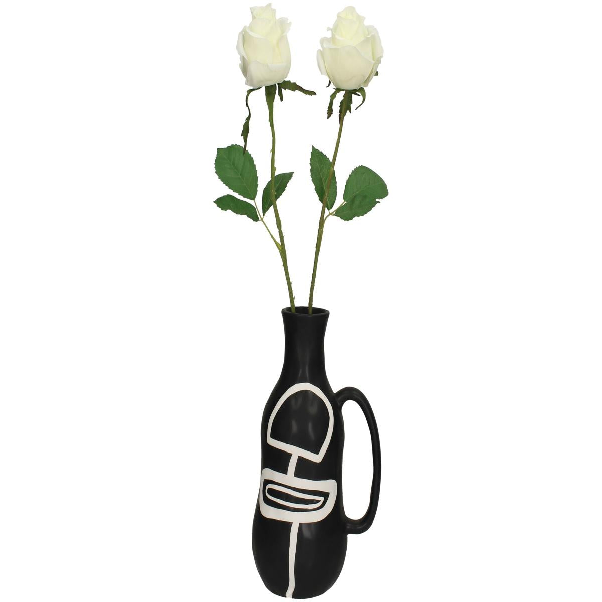 Βάζο ArteLibre Μαύρο Δολομίτης 17.8x12.8x28cm - Hippiehome.gr