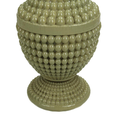 Κηροπήγιο ArteLibre Χάντρες Πράσινο Polyresin 10.8x10.8x19.3cm - Hippiehome.gr