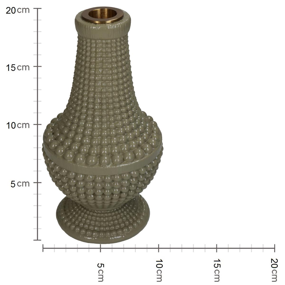 Κηροπήγιο ArteLibre Χάντρες Πράσινο Polyresin 10.8x10.8x19.3cm - Hippiehome.gr