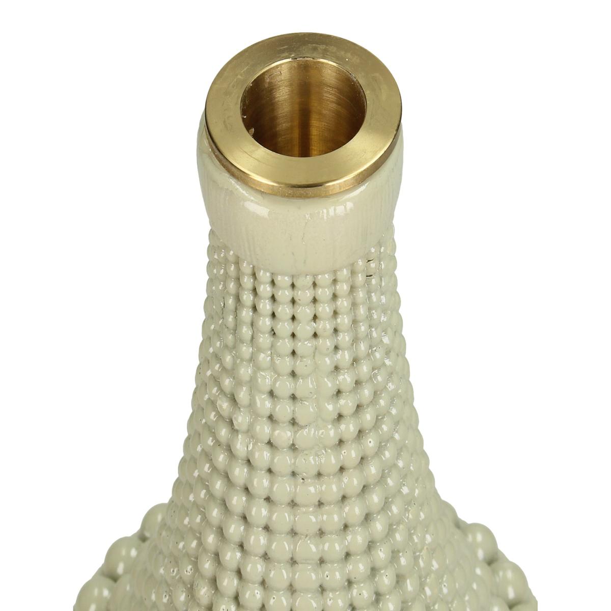 Κηροπήγιο ArteLibre Χάντρες Μπεζ Polyresin 10.8x10.8x19.3cm - Hippiehome.gr