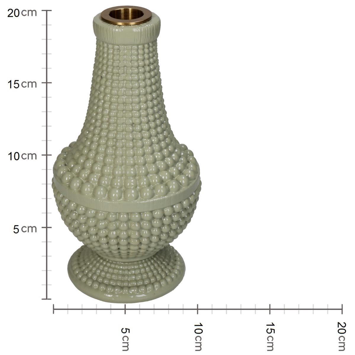 Κηροπήγιο ArteLibre Χάντρες Μπεζ Polyresin 10.8x10.8x19.3cm - Hippiehome.gr