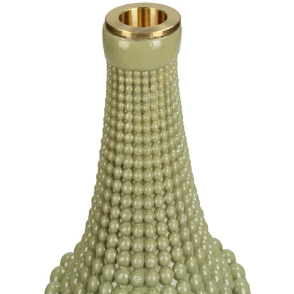 Κηροπήγιο ArteLibre Χάντρες Πράσινο Polyresin 10x10x23.3cm - Hippiehome.gr