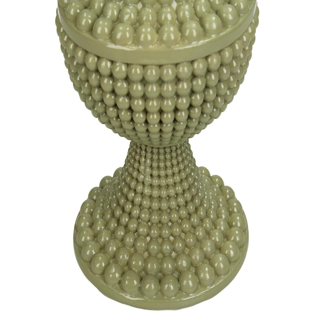 Κηροπήγιο ArteLibre Χάντρες Πράσινο Polyresin 10x10x23.3cm - Hippiehome.gr