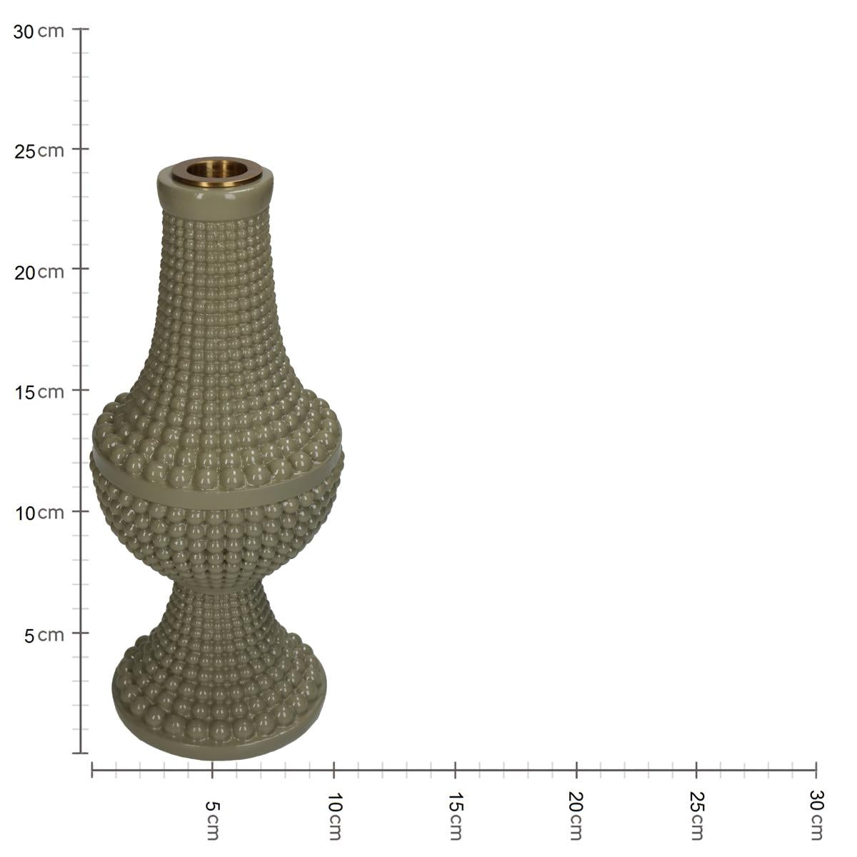 Κηροπήγιο ArteLibre Χάντρες Πράσινο Polyresin 10x10x23.3cm - Hippiehome.gr