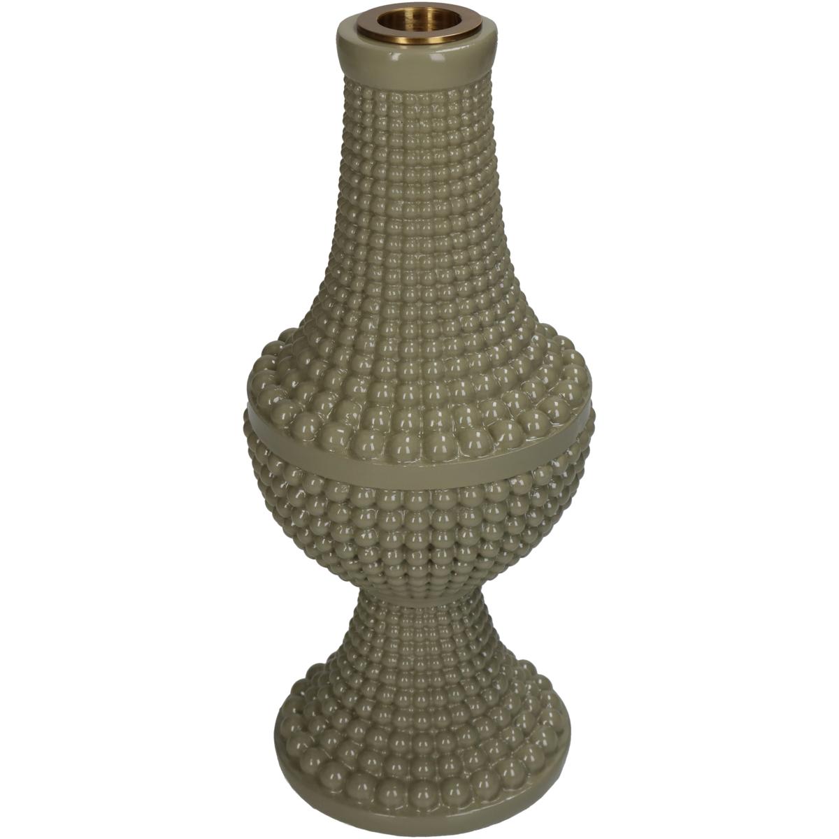 Κηροπήγιο ArteLibre Χάντρες Πράσινο Polyresin 10x10x23.3cm - Hippiehome.gr