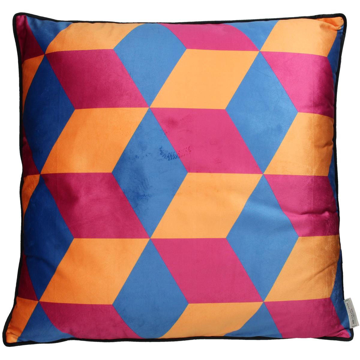 Μαξιλάρι ArteLibre Γεωμετρικά Σχήματα Πολύχρωμο Βελούδο 60x60cm - Hippiehome.gr