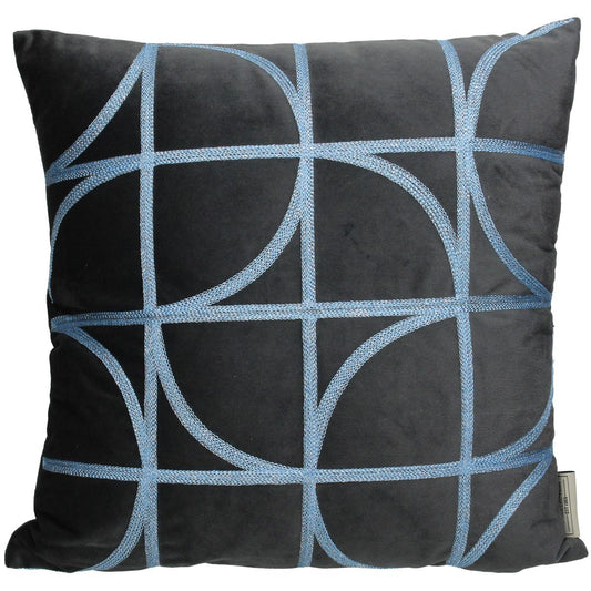 Μαξιλάρι ArteLibre Γεωμετρικά Σχήματα Γκρι Βελούδο 45x45cm - Hippiehome.gr