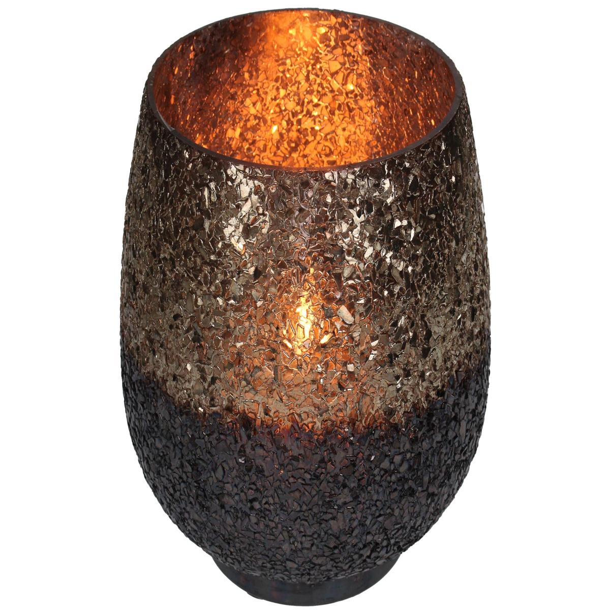 Κηροπήγιο ArteLibre Μπλε Γυαλί 16x16x16cm - Hippiehome.gr