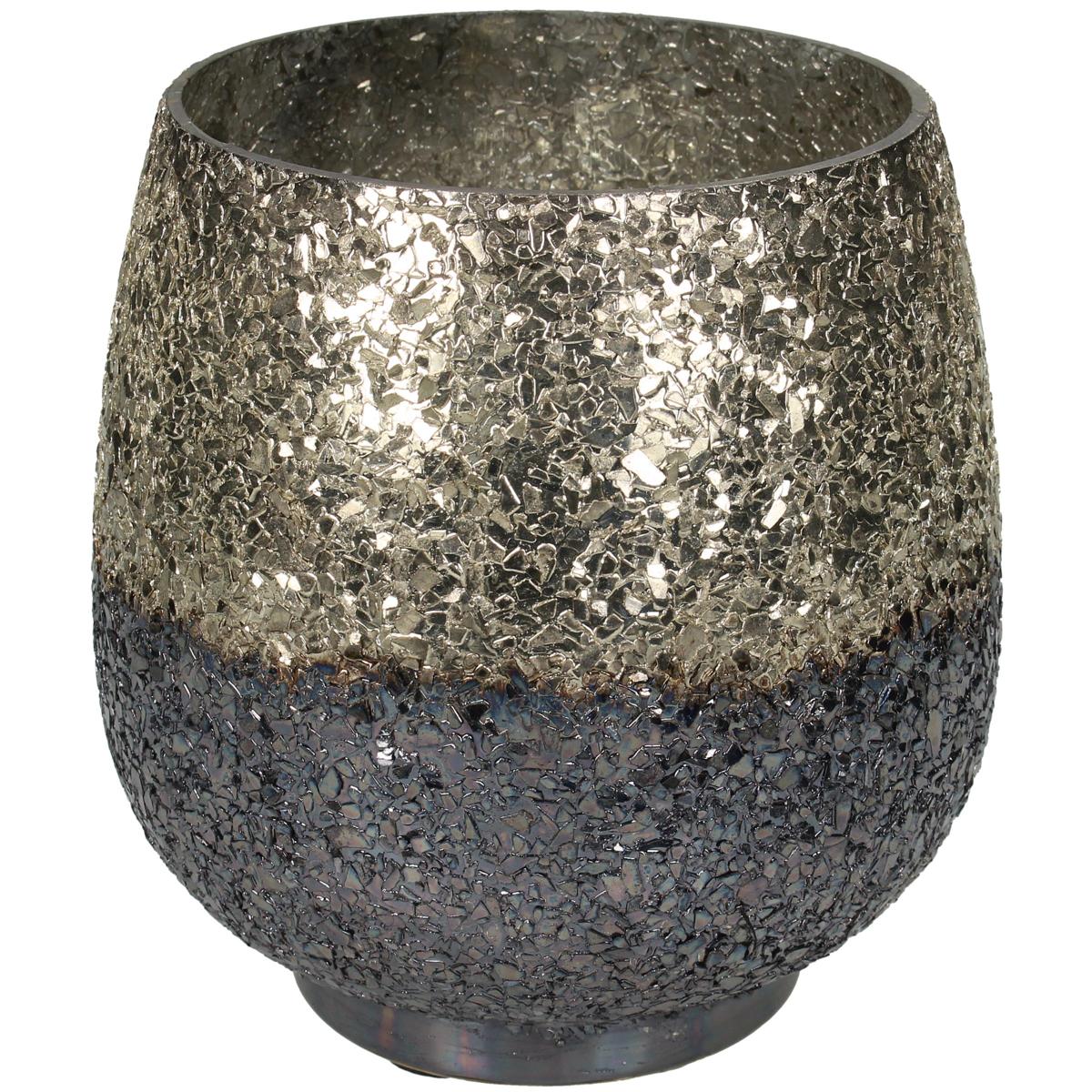 Κηροπήγιο ArteLibre Μπλε Γυαλί 16x16x16cm - Hippiehome.gr