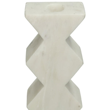 Κηροπήγιο ArteLibre Λευκό Μάρμαρο 8x4x15.5cm - Hippiehome.gr