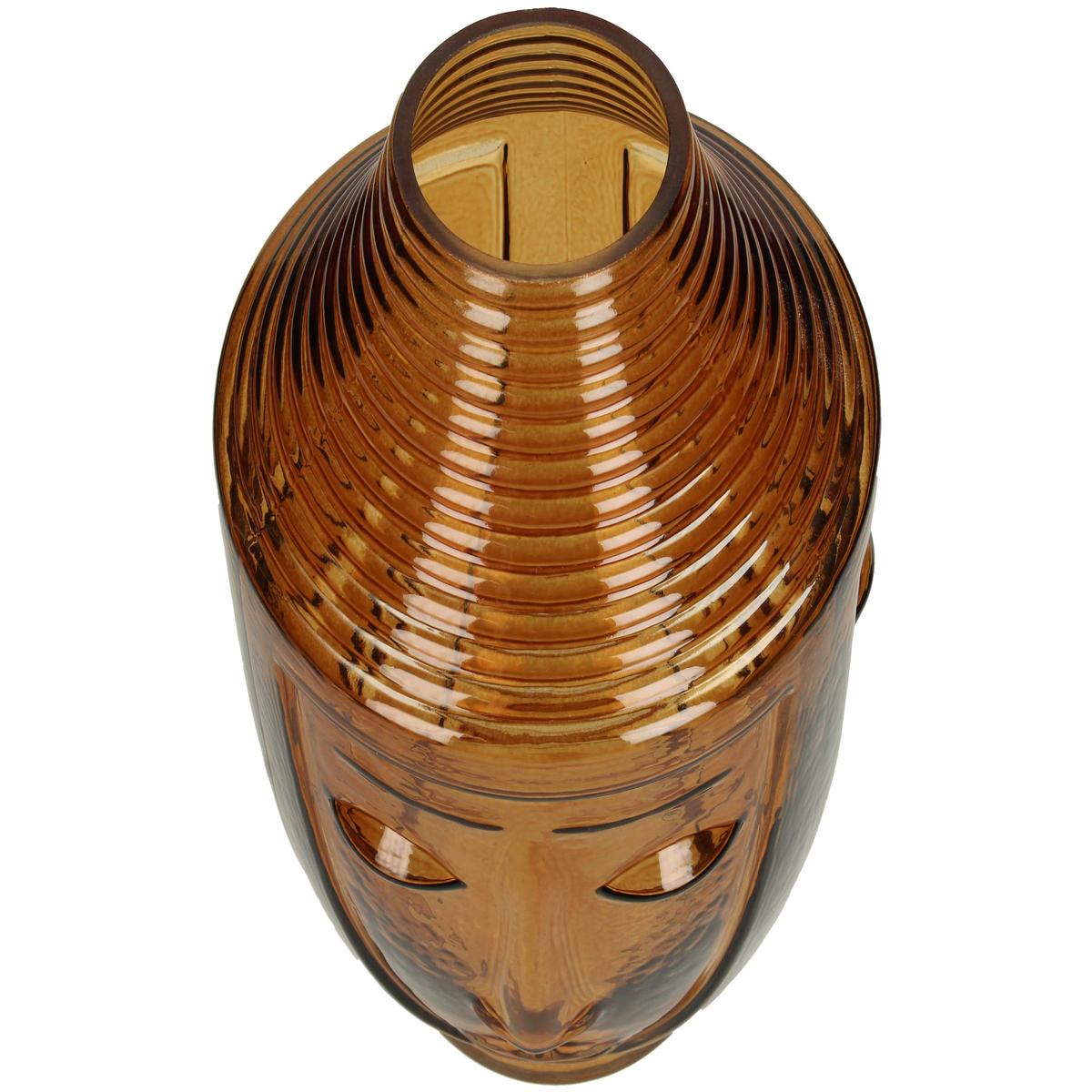 Βάζο ArteLibre Πρόσωπο Καφέ Γυαλί 18x18x25cm - Hippiehome.gr