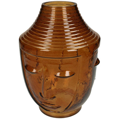 Βάζο ArteLibre Πρόσωπο Καφέ Γυαλί 18x18x25cm - Hippiehome.gr