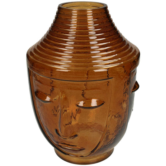 Βάζο ArteLibre Πρόσωπο Καφέ Γυαλί 18x18x25cm - Hippiehome.gr