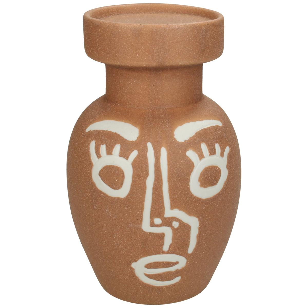 Κηροπήγιο ArteLibre Φυσικό Κεραμικό 11.6x11.6x18.7cm - Hippiehome.gr