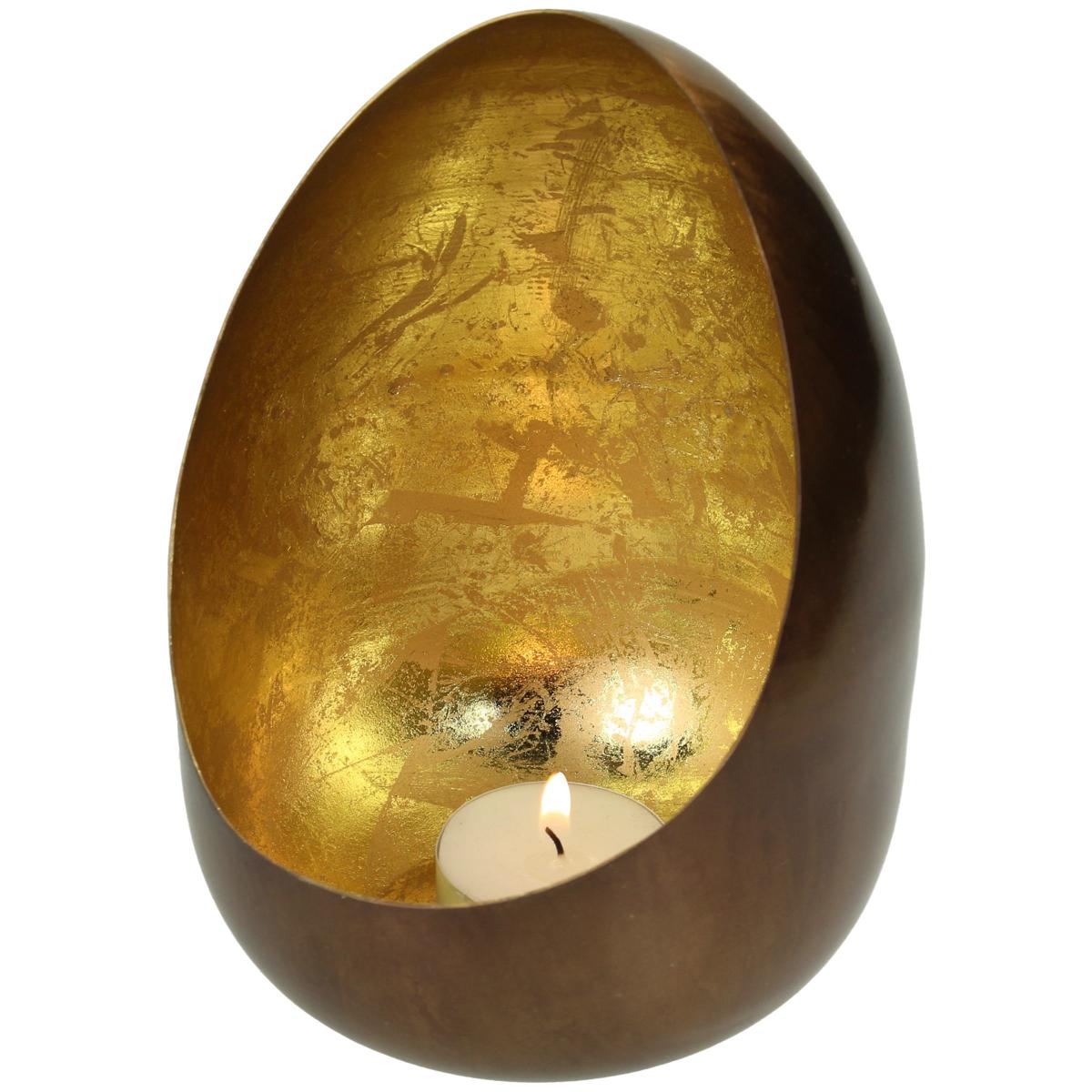 Κηροπήγιο ArteLibre Μπρονζέ Μέταλλο 11x11x14cm - Hippiehome.gr