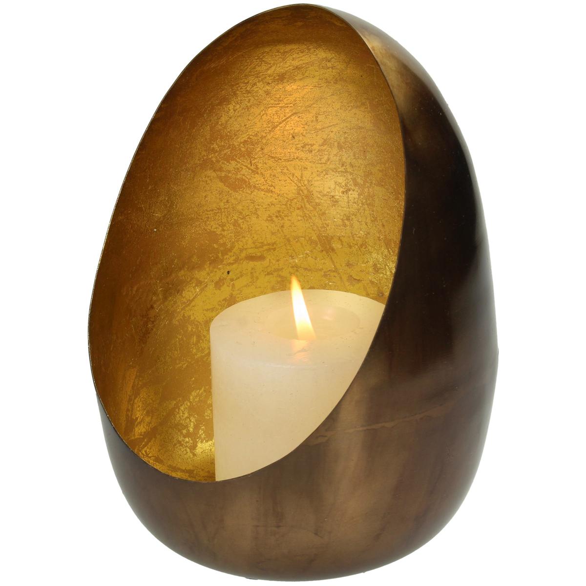 Κηροπήγιο ArteLibre Μπρονζέ Μέταλλο 13.5x13.5x20cm - Hippiehome.gr