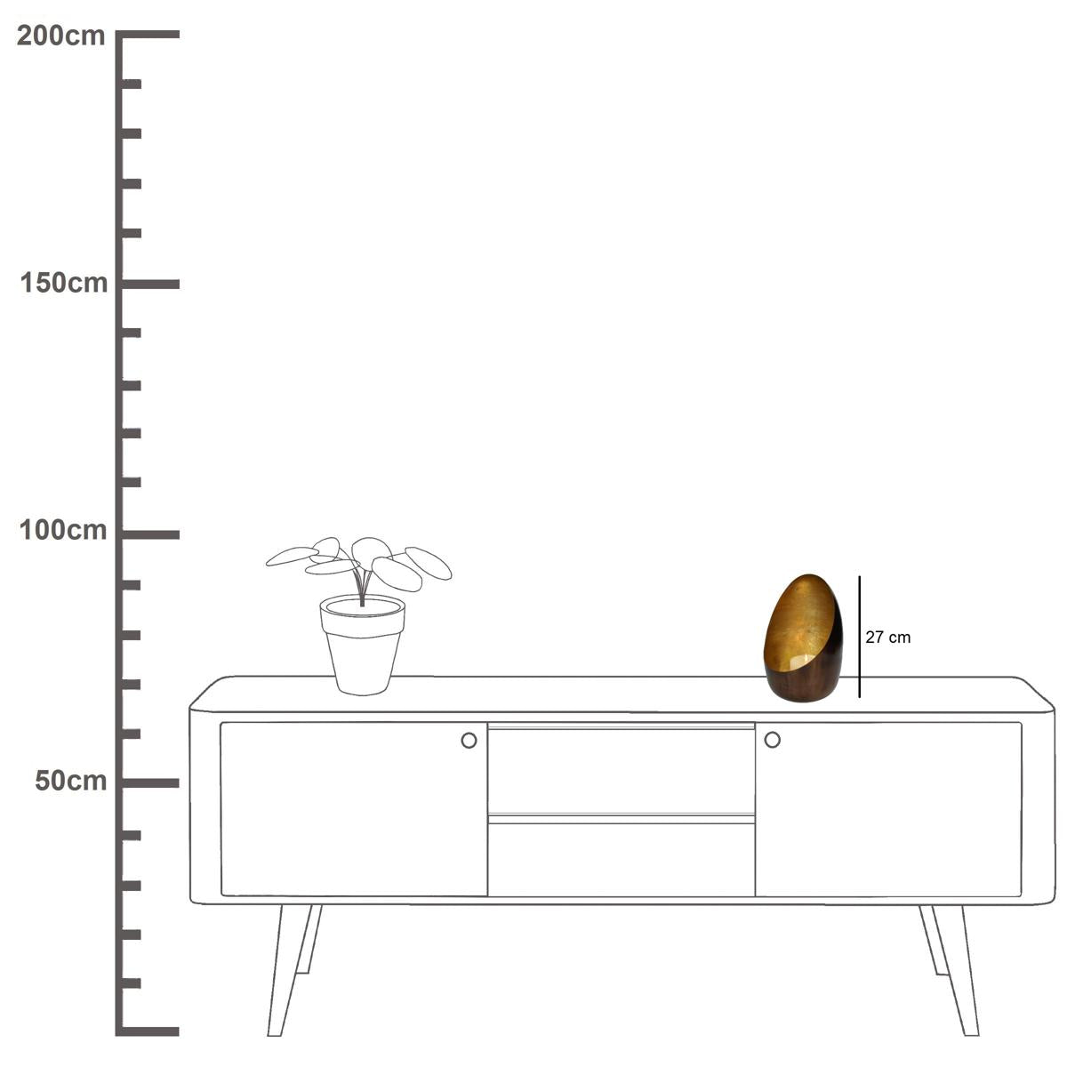 Κηροπήγιο ArteLibre Μπρονζέ Μέταλλο 17x17x27cm - Hippiehome.gr