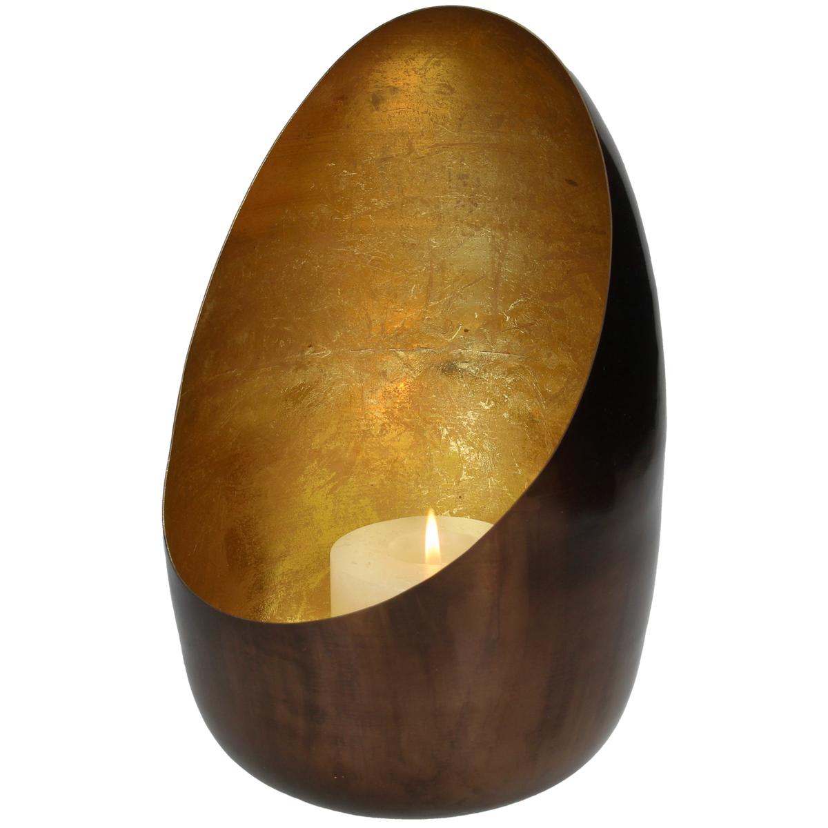 Κηροπήγιο ArteLibre Μπρονζέ Μέταλλο 17x17x27cm - Hippiehome.gr