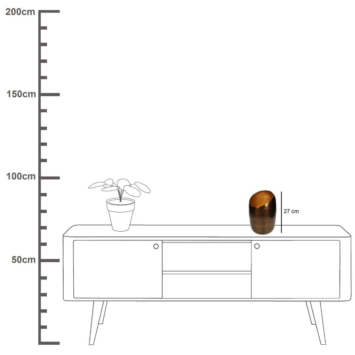 Κηροπήγιο ArteLibre Μπρονζέ Αλουμίνιο 17x17x27cm - Hippiehome.gr
