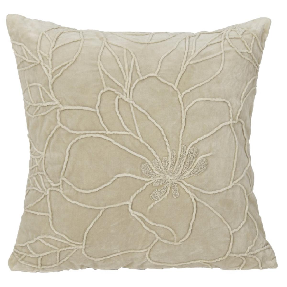 Μαξιλάρι ArteLibre Λουλούδι Πράσινο Βελούδο 45x45cm - Hippiehome.gr