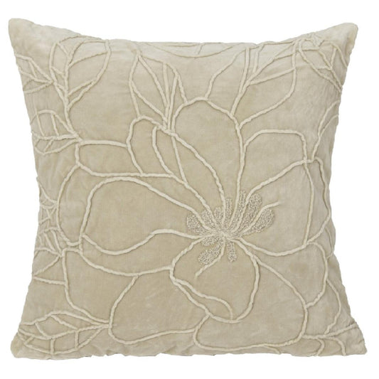 Μαξιλάρι ArteLibre Λουλούδι Πράσινο Βελούδο 45x45cm - Hippiehome.gr