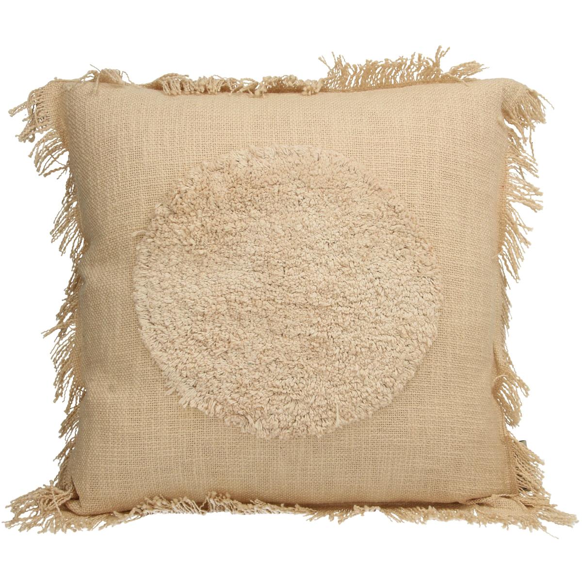 Μαξιλάρι ArteLibre Κύκλος Μπεζ Βαμβακερό 45x45cm - Hippiehome.gr