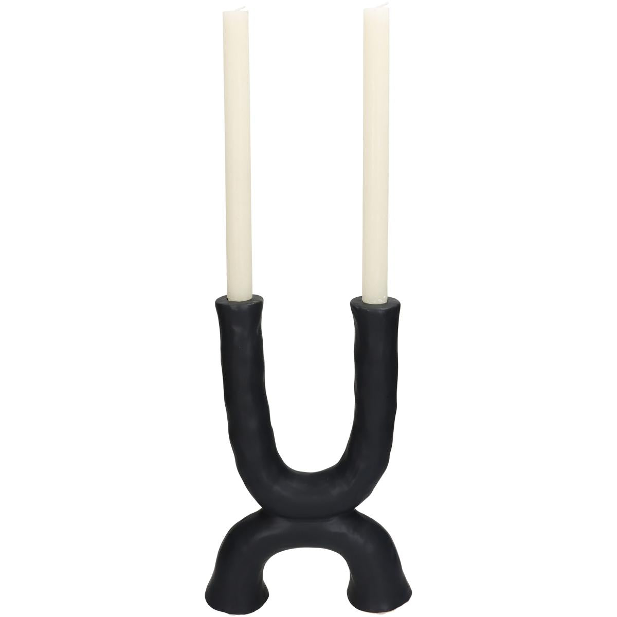 Κηροπήγιο ArteLibre Μαύρο Κεραμικό 20.5x6.5x31cm - Hippiehome.gr