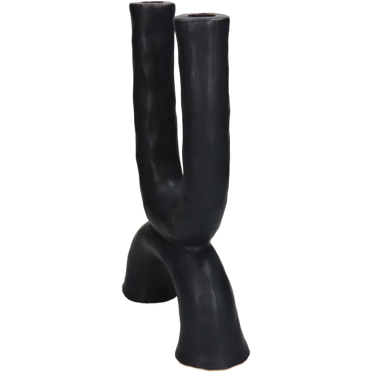 Κηροπήγιο ArteLibre Μαύρο Κεραμικό 20.5x6.5x31cm - Hippiehome.gr