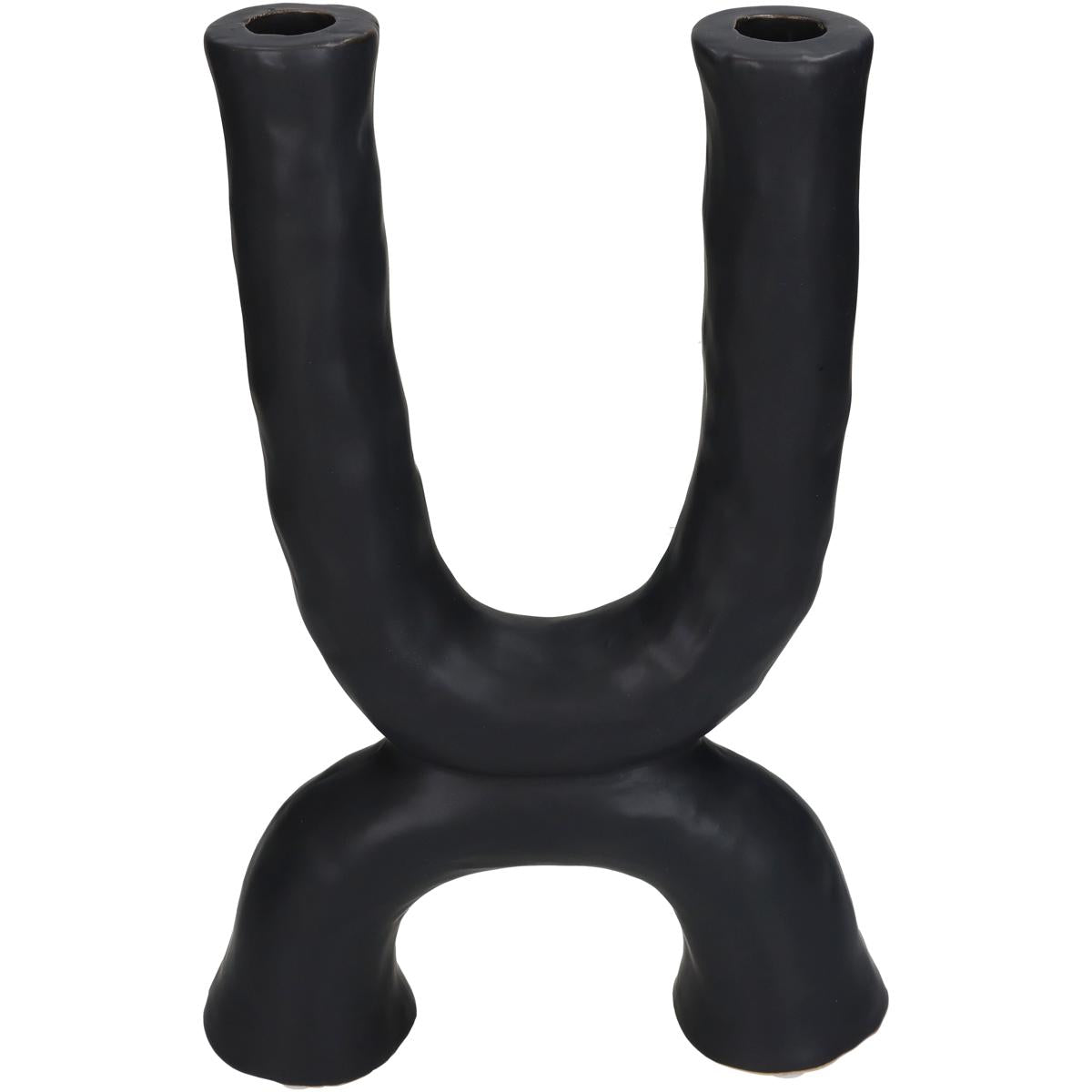 Κηροπήγιο ArteLibre Μαύρο Κεραμικό 20.5x6.5x31cm - Hippiehome.gr