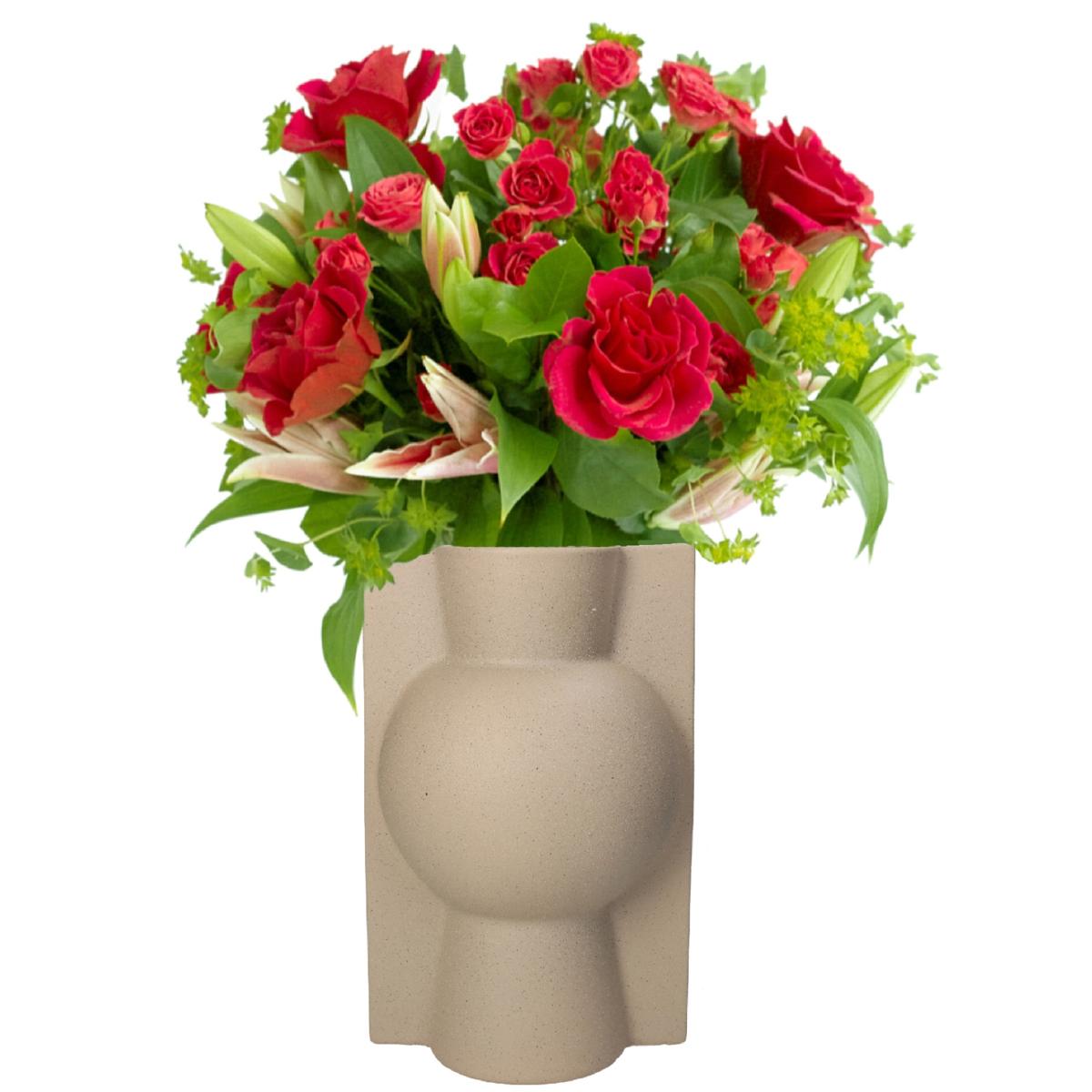 Βάζο ArteLibre Μπεζ Κεραμικό 20x18x28.5cm - Hippiehome.gr