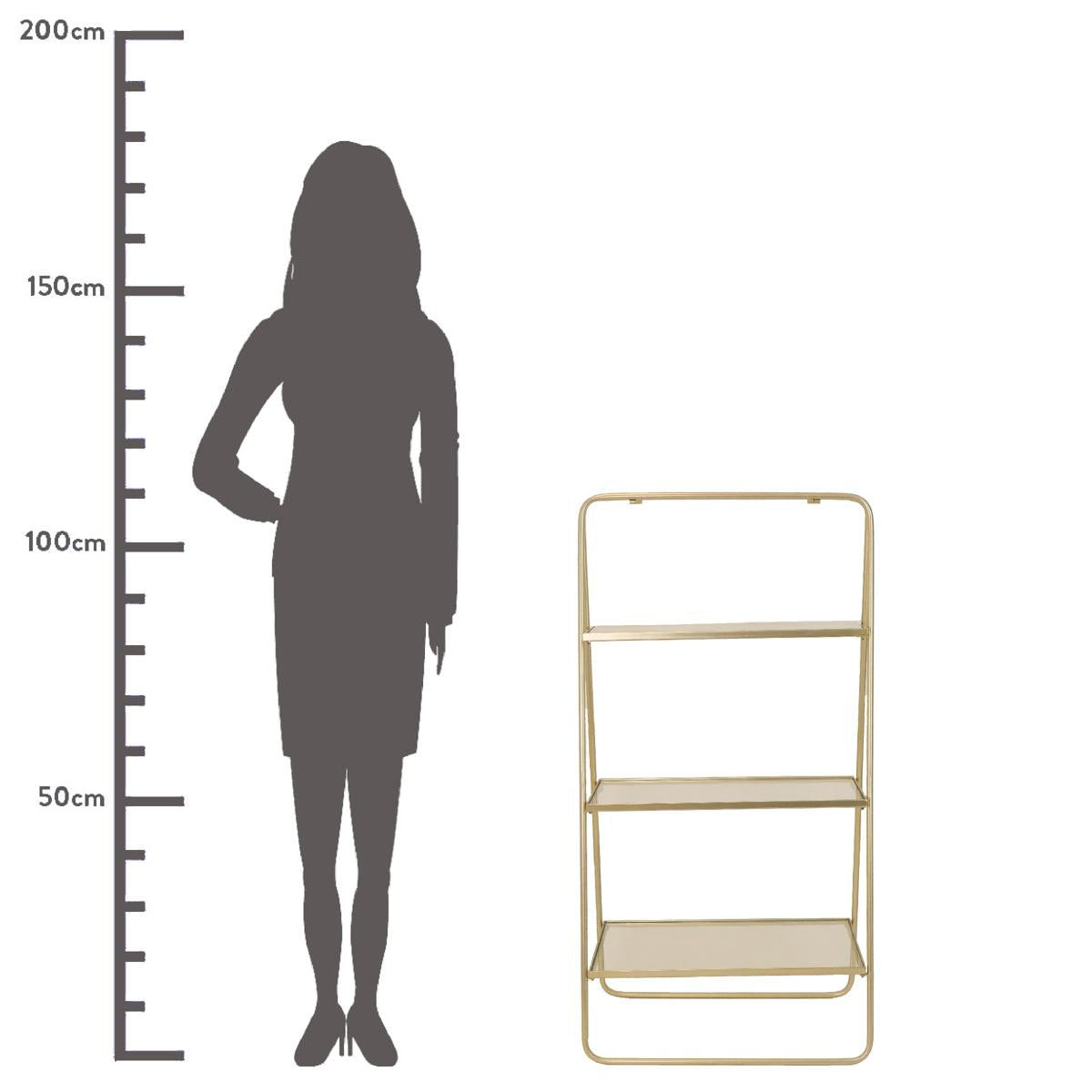 Ραφιέρα ArteLibre Χρυσό Μέταλλο 57x37x110cm - Hippiehome.gr