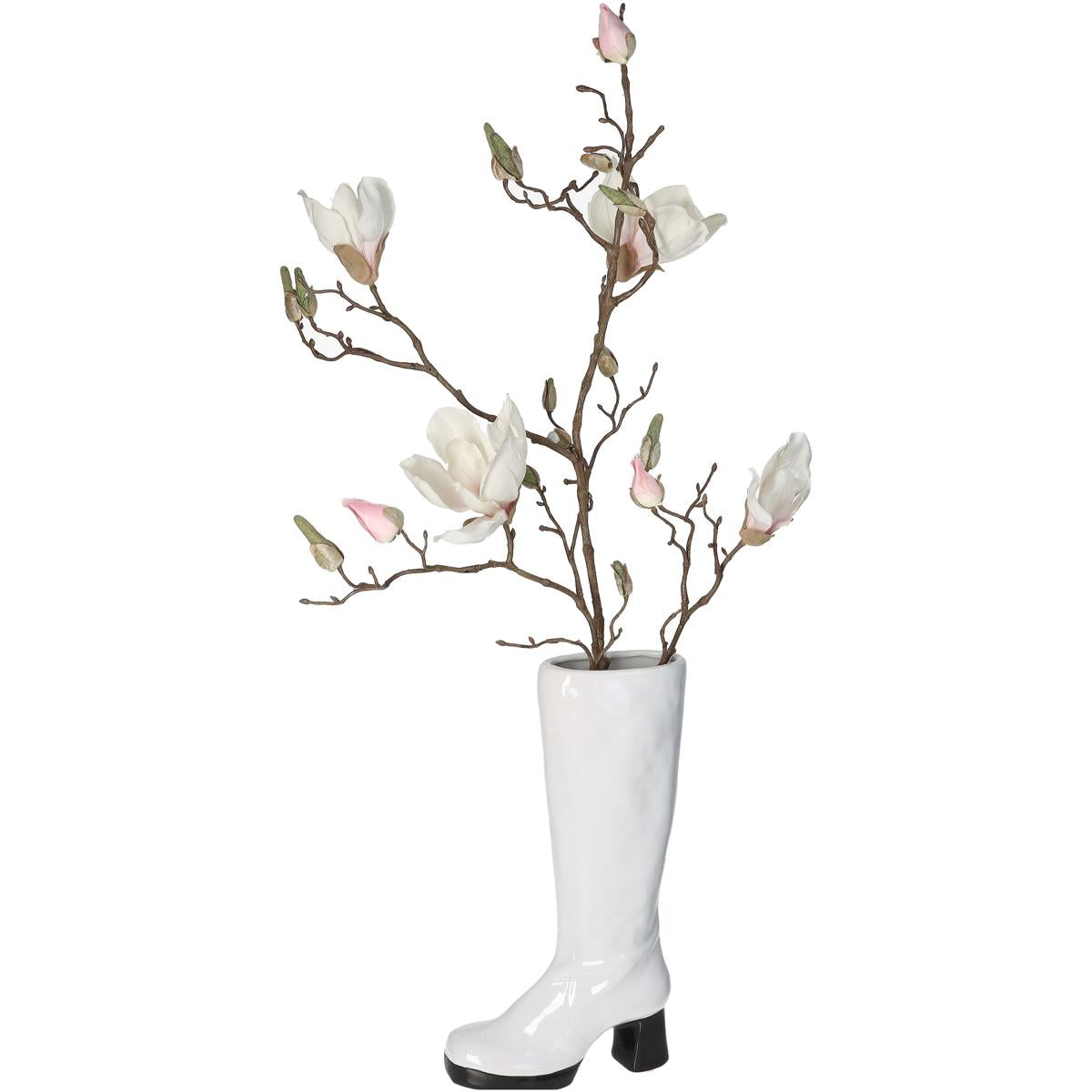 Βάζο ArteLibre Μπότα Λευκό Κεραμικό 18.7x8.3x34.5cm - Hippiehome.gr