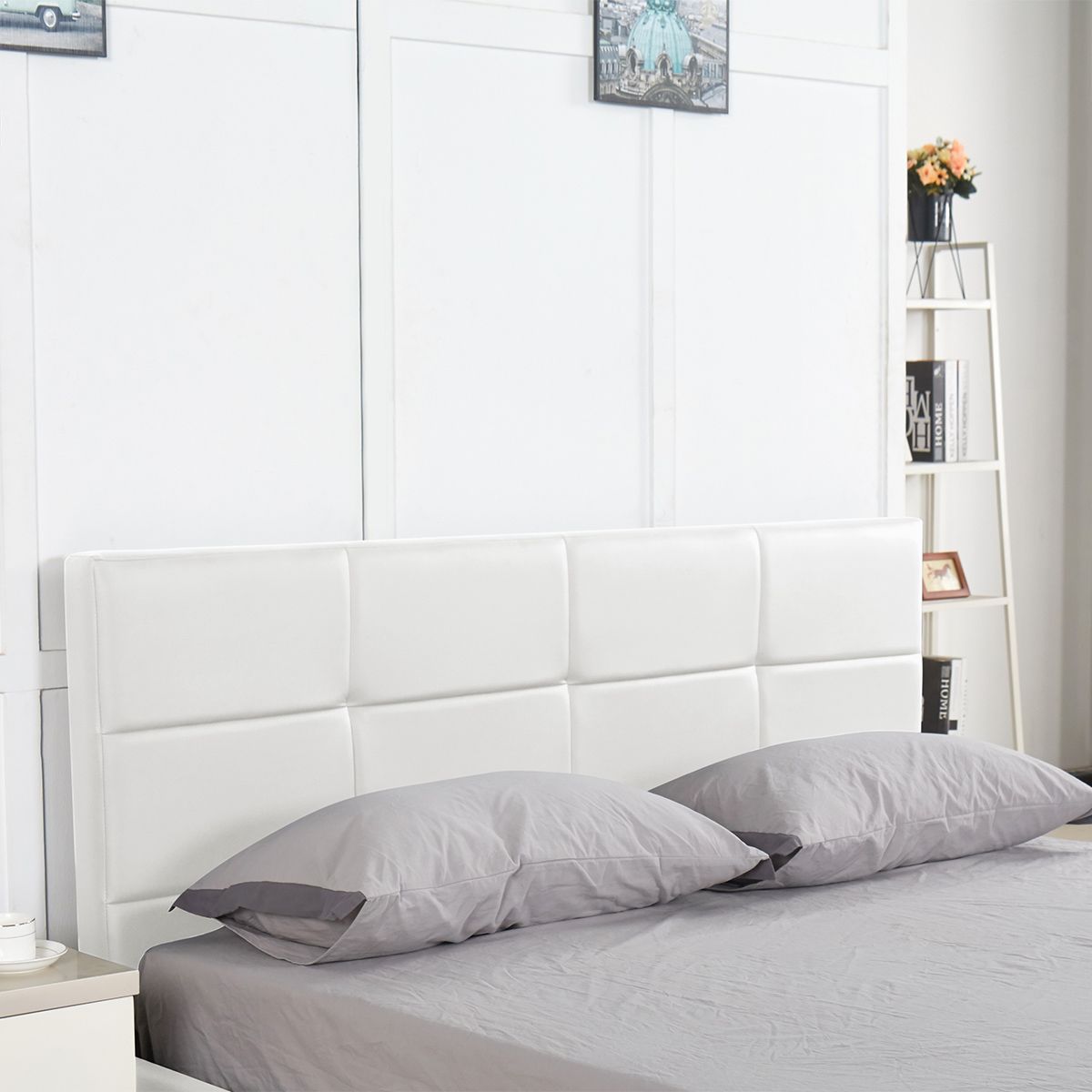 Κρεβάτι ArteLibre ANEMONE Λευκό PU Με Αποθηκευτικό Χώρο 217.5x170.5x100cm (Στρώμα 160x200cm) - Hippiehome.gr