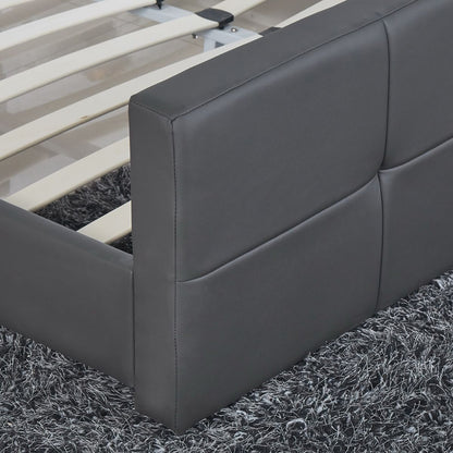 Κρεβάτι ArteLibre ANEMONE Γκρι PU 216x160.5x93cm (Στρώμα 150x200cm) - Hippiehome.gr