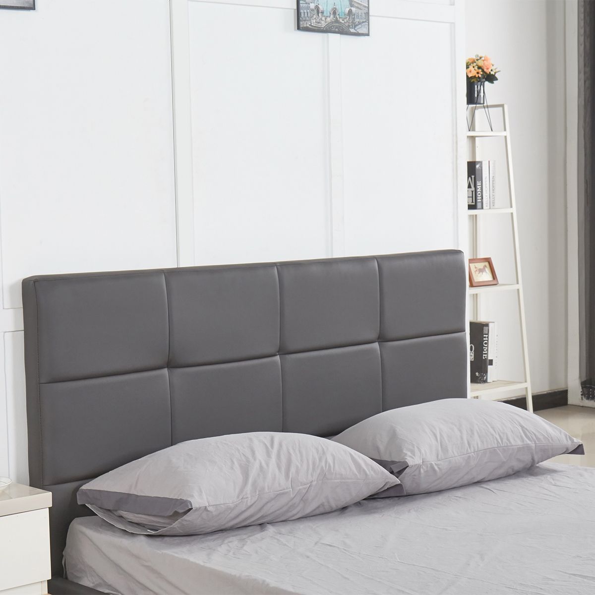 Κρεβάτι ArteLibre ANEMONE Γκρι PU 216x160.5x93cm (Στρώμα 150x200cm) - Hippiehome.gr