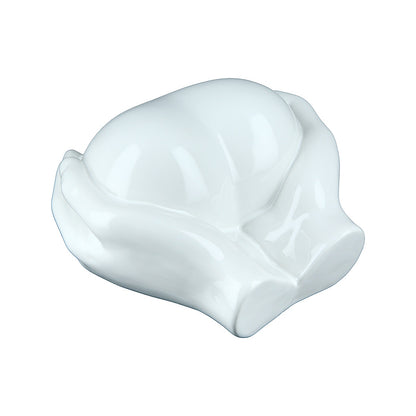 Διακοσμητικό Χέρια Κρατούν Καρδιά Γυαλιστερό Λευκό Κεραμικό 17x18x10cm - Hippiehome.gr