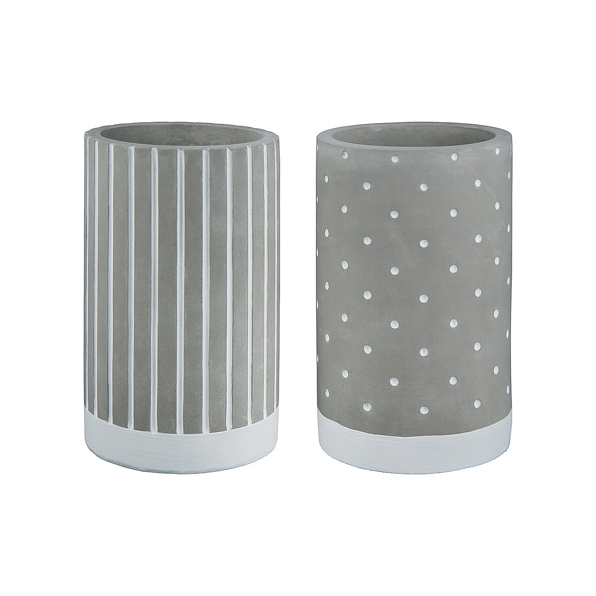 Κηροπήγιο Γκρι Τσιμέντο 13.5cm Σε 2 Σχέδια - Hippiehome.gr