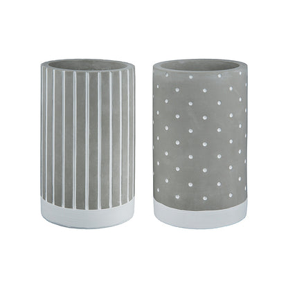 Κηροπήγιο Γκρι Τσιμέντο 13.5cm Σε 2 Σχέδια - Hippiehome.gr