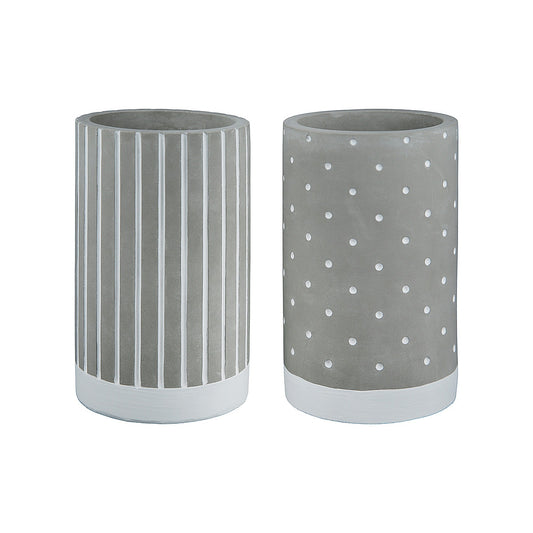 Κηροπήγιο Γκρι Τσιμέντο 13.5cm Σε 2 Σχέδια - Hippiehome.gr