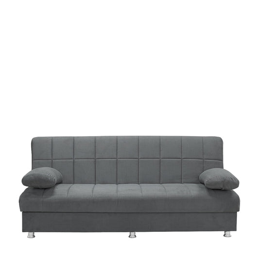 Καναπές Κρεβάτι Τριθέσιος LAURA II Γκρι 190x75x80cm - Hippie Home 