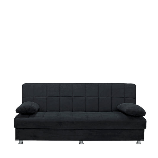 Καναπές Κρεβάτι Τριθέσιος LAURA ΙΙ Μαύρο 190x75x80cm - Hippie Home 