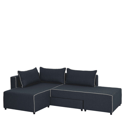 Καναπές Γωνιακός Αναστρέψιμη Γωνία THIAGO Γκρι/Λευκό 101x250x97cm - Hippiehome.gr