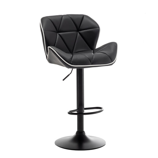 Σκαμπό Bar DRASH Με Πλάτη Πτυσσόμενο Μαύρο PU/Μέταλλο 54x52x87-109cm - Hippiehome.gr