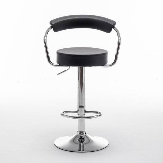 Σκαμπό Bar PELI Με Πλάτη Πτυσσόμενο Μαύρο PU/Μέταλλο 51x50x83-105cm - Hippiehome.gr