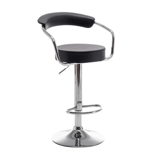 Σκαμπό Bar PELI Με Πλάτη Πτυσσόμενο Μαύρο PU/Μέταλλο 51x50x83-105cm - Hippiehome.gr