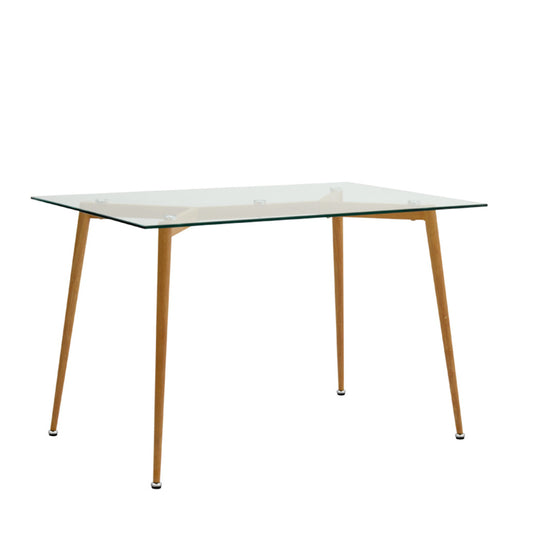 Τραπέζι LAKI Dυσικό Διάφανο/Dυσικό Γυαλί/Μέταλλο 120x90x75cm - Hippie Home 