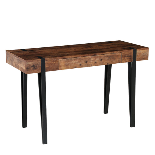 Γραφείο BIX Καρυδί/Μαύρο MDF/Μέταλλο 120x50x75cm - Hippiehome.gr