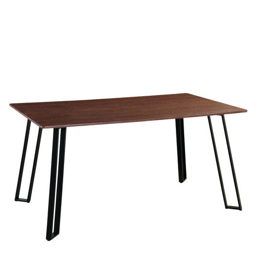 Τραπέζι Τραπεζαρίας SARTHA Καρυδί/Μαύρο MDF/Μέταλλο 150x90x75cm - Hippie Home 